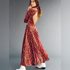 Free People Boho Heartland Velvet Maxi Dress Large NWT